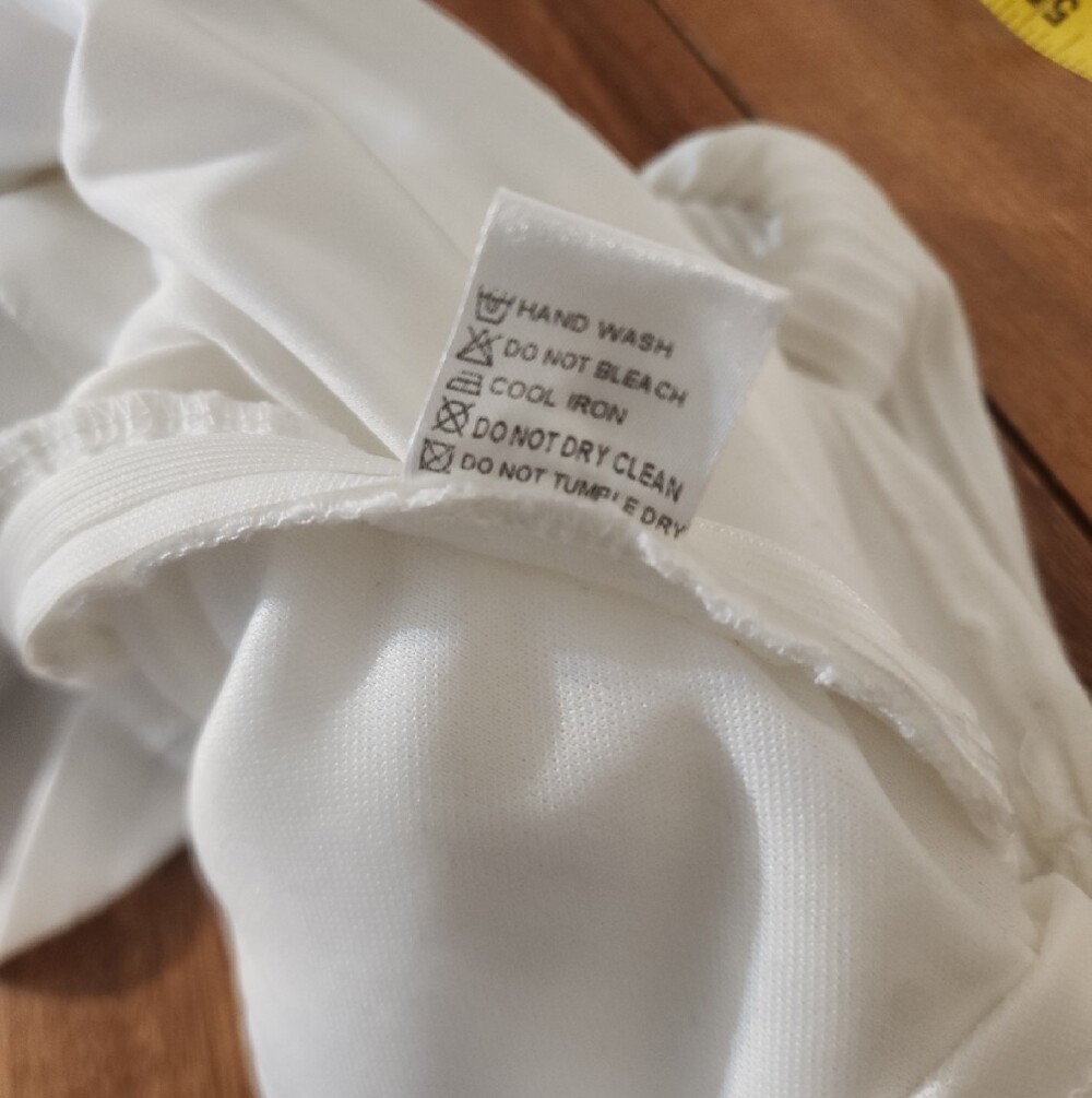 ANGL White Ribbed Peplum Tank M - Picture 8 of 13